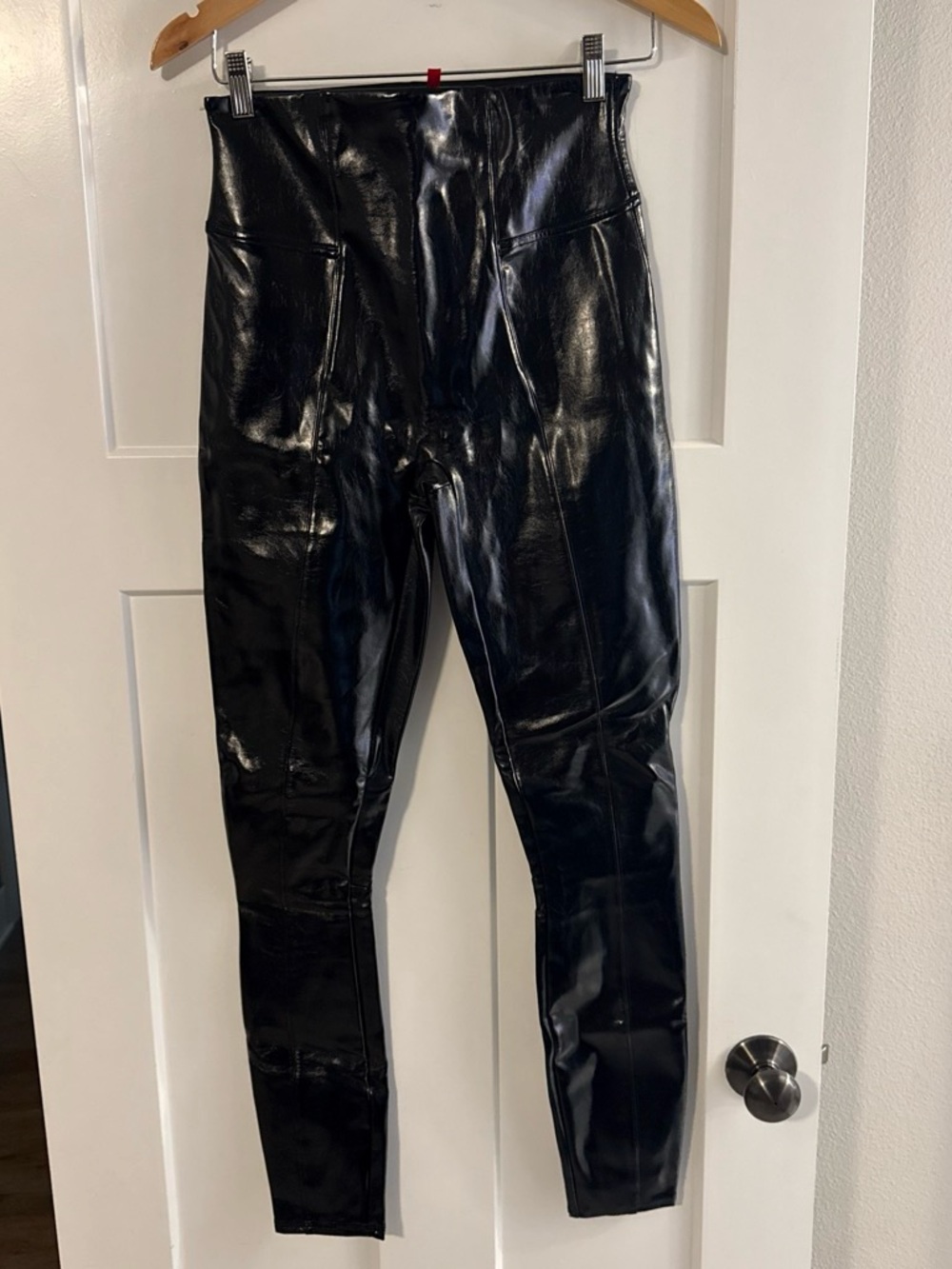 Spanx High-Rise Black Faux Leather  Pants